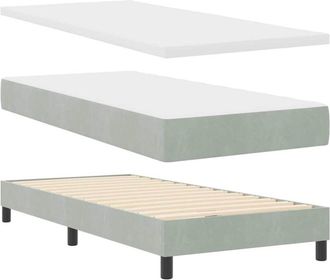 vidaXL Cama Con Somier Y Colch&oacute;n Negra 100x200 Cm Terciopelo Vidaxl