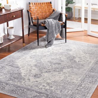 Safavieh Brentwood Machine Made Area Rug, Grey / Light Grey Traditional Style Easy Care