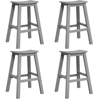 vidaXL Juego De Bar En El Jard&iacute;n 4 Pcs Gris Claro Hdpe Vidaxl