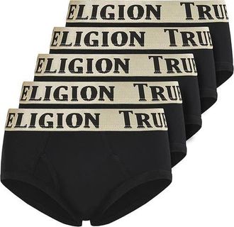 True Religion Briefs Soft Cotton Underwear Pack of 5 in Black/grey/charcoal/black at Nordstrom, Size Large