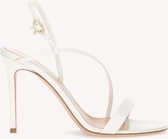 Gianvito Rossi Manhattan 95 Sandal in White Nappa Leather at Nordstrom, Size 36.5