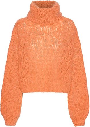 Americandreams Pepper Roll Neck Pullover - Dames - Coltruien - Oranje - ONE Size - Wol - Truien & Vesten