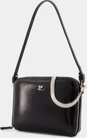 Courrèges Hobo Bags - Cloud Chained Naplack Purse - Leather - Black - Gr. unisize - in Schwarz - für Damen