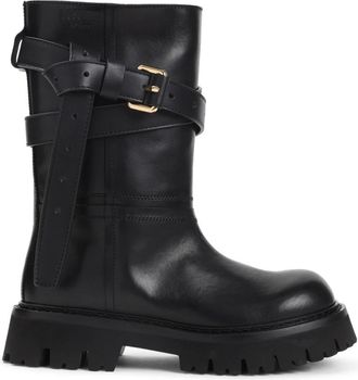 Moschino Schoenen, Dames, Zwart, 37 EU, Leer, Zwarte enkellaarzen voor vrouwen