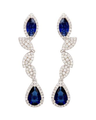 Suzy Levian Silver Cz Earrings