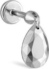 Maria Tash Faceted Pear Single Threaded Drop Earring in White Gold at Nordstrom
