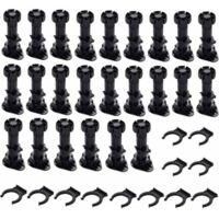 OEM 24 Patas De Pl&aacute;stico Para Armarios Y Muebles (80 Mm-100 Mm), Ajustables, De Pl&aacute;stico Negro Con Base De Montaje Con Clip Para Armarios De Cocina, Vesti