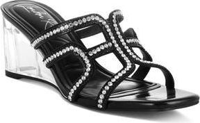 London Rag Caqueta Clear Heel Sandal in Black at Nordstrom Rack, Size 9.5