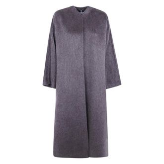 Max Mara Febo Oversized Jas - Dames - Mantels - Grijs - Maat: S Leer