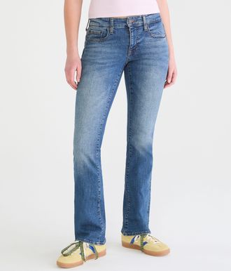 A&eacute;ropostale Womens Mid-Rise Bootcut Jean