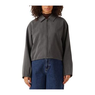 Object Object, Jassen, Dames, Grijs, M, Polyester, Grijze Bomberjas voor Vrouwen