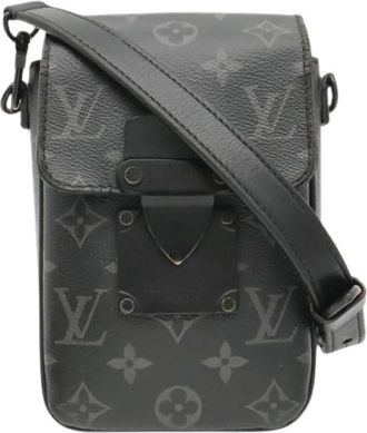 Louis Vuitton Pre-owned S Lock Vertical Wearable Wallet Monogram Eclipse schoudertas - Dames - Vintage Schoudertas - Zwart - ONE Size - Leer - Vintage
