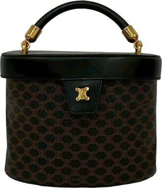 Celine Black Macadam Coated Canvas Vanity Bag