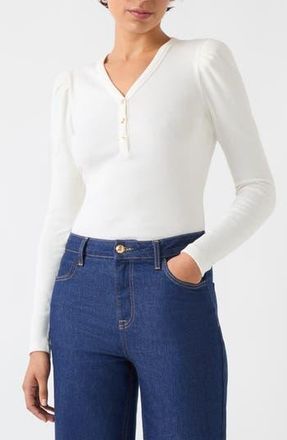 L.k. Bennett Carla Puff Shoulder Rib Top in Ivory at Nordstrom Rack, Size Xx-Large