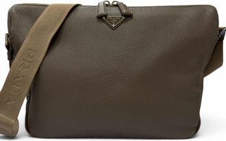 Prada Grayish Leather Shoulder Bag (Pre-Owned)