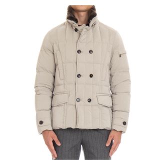 Moorer Gewatteerde Double-Breasted Peacoat - Heren - Gewatteerde jassen - Beige - L - Jassen