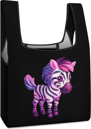 Generic Zebra Shopping Bag Reusable Grocery Tote Bag Foldable Handbag for Travel Picnic