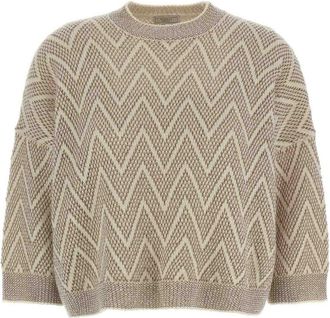 PESERICO Zigzag Crop Sweater