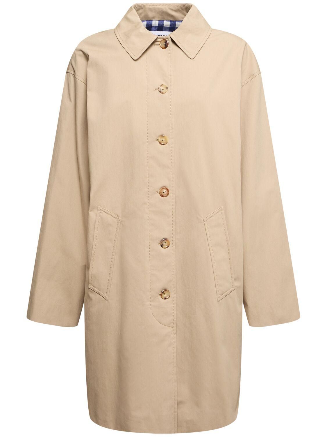 コート MOSCHINO Women Trench Coats V0601 05130082 Beige Moschino Moschino Double Breasted Belted Trench Coat Beige