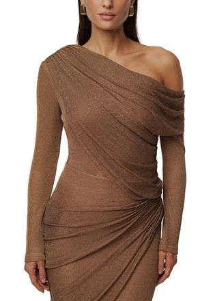 JLUXLABEL Opulent Metallic Bodysuit in Bronze at Nordstrom, Size X-Large