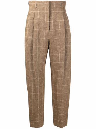 Fabiana Filippi plaid tapered trousers - Neutrals