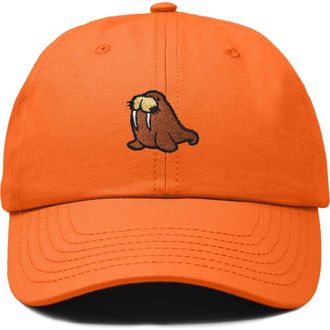 Dalix Walrus Embroidered Outdoor Cap in Orange at Nordstrom