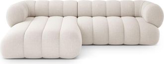 Cosmopolitan Design Sof&aacute; esquinero 5 plazas tejido chenilla beige claro