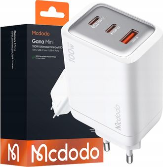 OEM Cargador De Pared Mcdodo, Fuente De Alimentaci&oacute;n C&uacute;bica, 3 Puertos Usb-c Pd, 100 W, Blanco