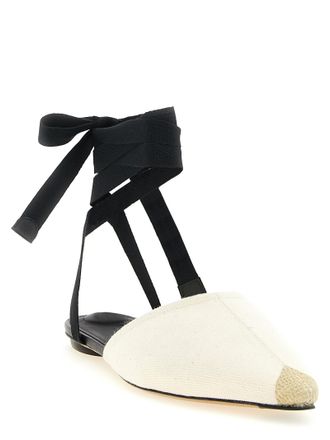 Jacquemus Pointed-Toe Canvas Flat - Beige