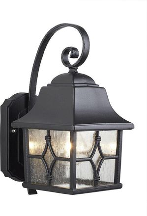 Loops Outdoor IP44 Wall Light Sconce Black LED E27 60W Bulb Outside External d01575