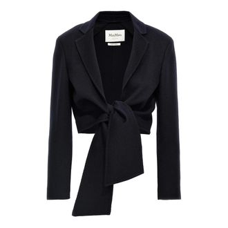Max Mara Corone Short Jacket - female - Max Mara - Blazers - Blue - M - Jackets