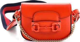 Gucci Horsebit 1955 Flap Wallet with Strap Leather crossbody bag - Oranje