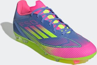 adidas Fussballschuh ADIDAS PERFORMANCE F50 LEAGUE FG/MG, Damen, Gr. 44, blau (blau fusion, lucid lemon, lucid pink), Synthetik, Textil, Schuhe Fussballschuh