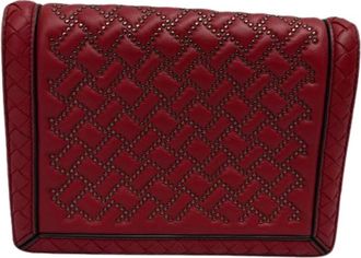 Bottega Veneta Pre-owned Clutches, female, Red, Size: ONE SIZE Pre-owned Mini Montebello Intrecciato Crossbody Bag