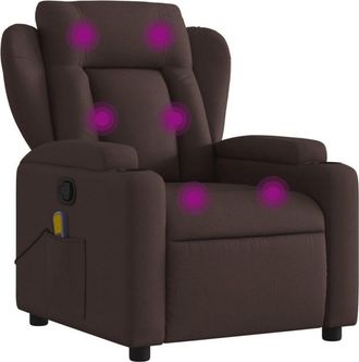 vidaXL Vidaxl - Sillón de masaje reclinable de tela marrón oscuro