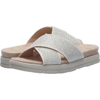 Easy Spirit Stacy Sandals Womens Ivory Slip On Open Toe Slide HTAT1156