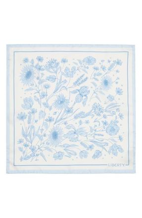 Liberty London Mono Muse Silk Square Scarf in Light Blue at Nordstrom