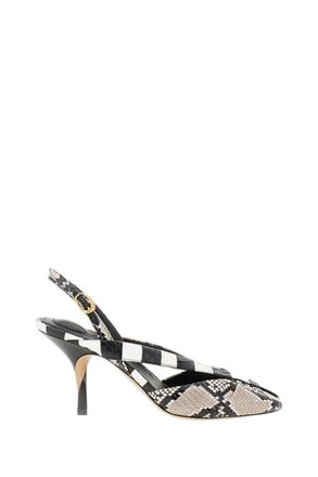 Jacquemus White Les Poisson Python Leather Slingback Pumps