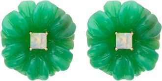 Aliita Blossom Carre Cr+Op.b - Dames - Oorbellen - Groen - ONE Size - Accessoires