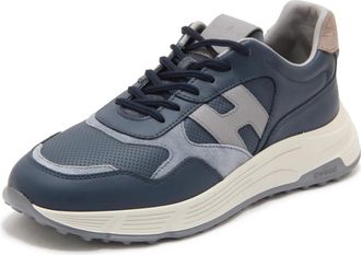Hogan Hyperlight H Punzonato - Heren - Sneakers - Blauw - 40 EU - Leer - Schoenen