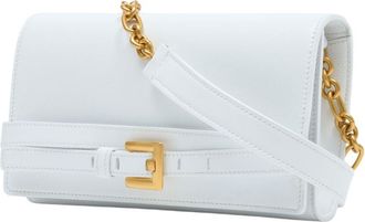 Balmain Womens Shuffle Wallet White Calfskin