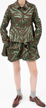 Odeeh Fancy Zebra Jacket In Teal