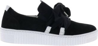 Gabor Womens Slip On Trainer Sneaker In Soft Nubuk/cervo Schwarz/weiss(Ice)