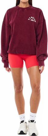 P.E Nation Swerve 2.0 Sweat Oversized Fit In Washed Cabernet