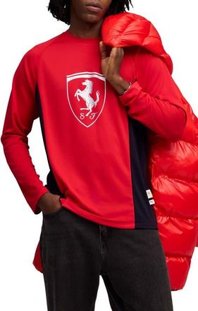 Puma Ferrari Lifestyle Colorblock T-Shirt in Rosso Corsa at Nordstrom, Size Xx-Large