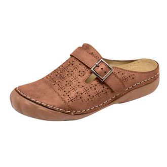 Generic Women Leather Sandals Cut Out Closed Toe Sandals Solid Color Wedge Sandal Fashion Walking Sandal Breathable Outdoor Sports Shoes Comfortable Soft Shoe