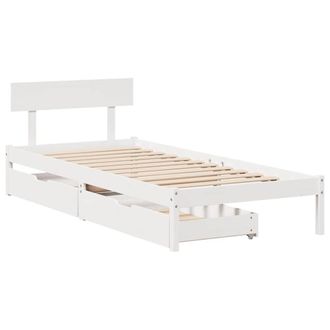 Berkfield Home Full Bed Frame without Mattress White 90x190 cm Single Solid Wood Pine