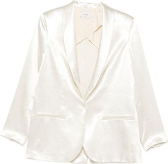 Alysi Womens Silk & Nylon Single-Breasted Blazer Jacket