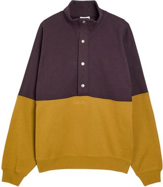 Saint Laurent Logo-embroidered Panelled Cotton Sweatshirt - Brown - S (UK8-10 / S)