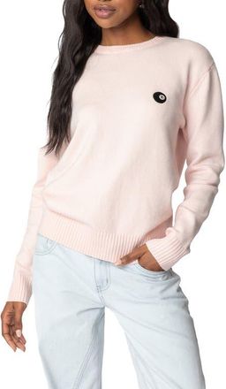 Edikted Magic 8 Embroidered Sweater in Light-Pink at Nordstrom, Size Medium